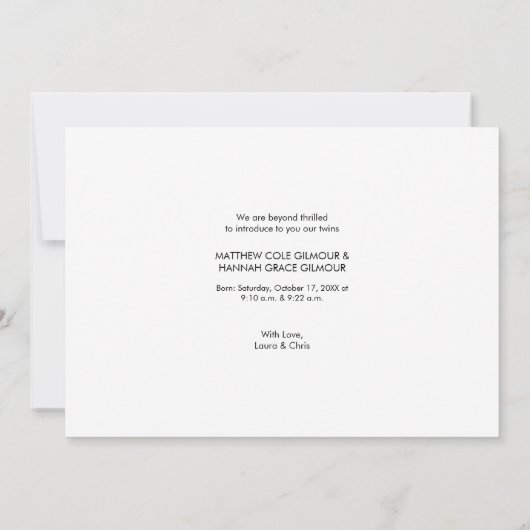 Einfache Einführung Script Twins Junge und Mädchen (Rückseite)