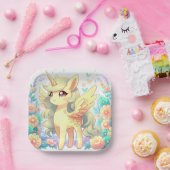 Einfache Einhorn-Babydusche Pappteller (Party)