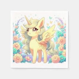 Einfache Einhorn-Babydusche Serviette