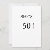 Einfache Einladung 50. Geburtstag (Vorderseite)