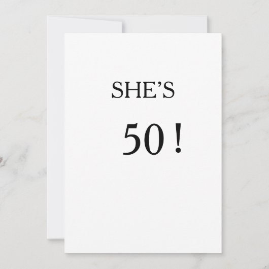 Einfache Einladung 50. Geburtstag (Vorderseite)