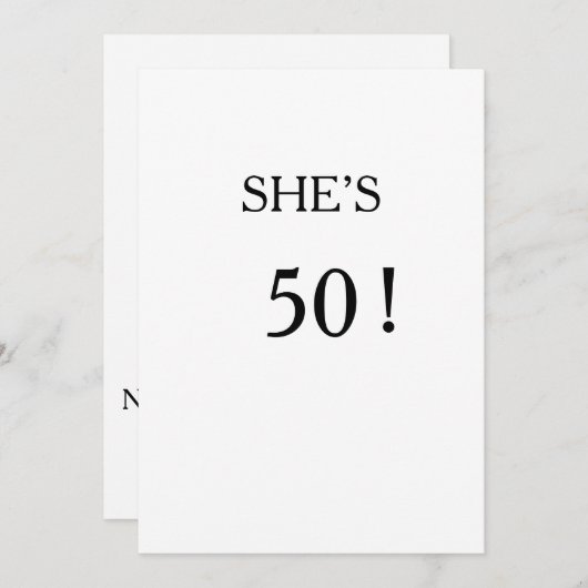 Einfache Einladung 50. Geburtstag (Vorne/Hinten)