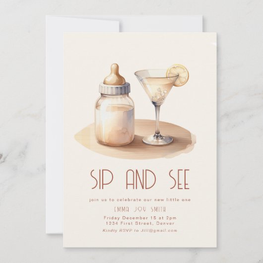 Einfache Einladung der Babydusche (Vorderseite)