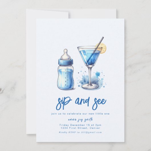 Einfache Einladung der Babydusche (Vorderseite)