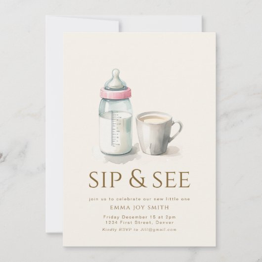 Einfache Einladung der Babydusche (Vorderseite)