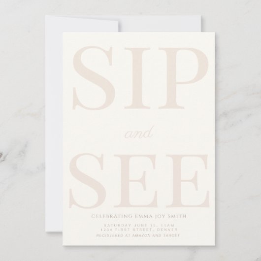 Einfache Einladung der Babydusche (Vorderseite)