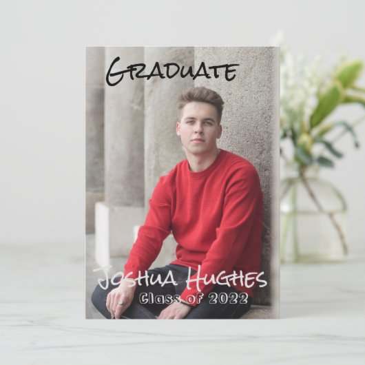 Einfache Einladung des Abschlusses (Stehend Vorderseite)