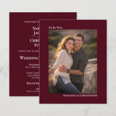 Einfache Einladung des Burgund-HAUSHALTS zum Hochz (Vorne/Hinten)