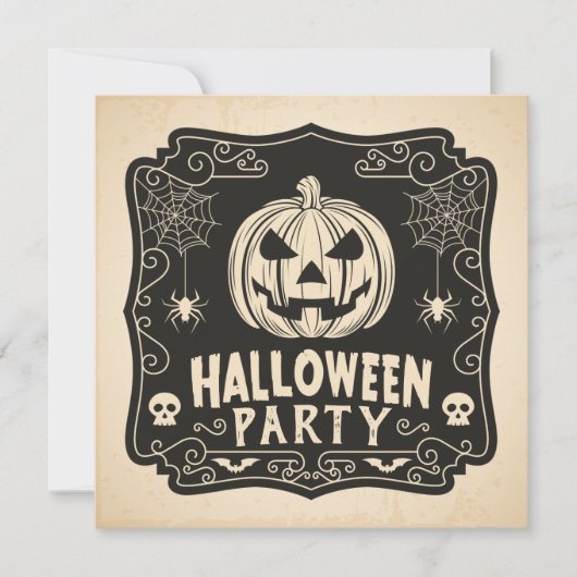 Einfache Einladung des Halloween-Kostüm-Party-| (Vorderseite)