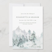 Einfache Einladung des Wasserfarbenwaldes (Vorderseite)