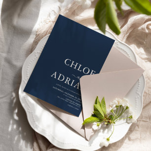 Einfache Einladung für die Blaue Hochzeit der Mari