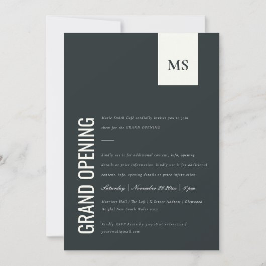 Einfache Einladung für die Geschäftsmonographie (Vorderseite)