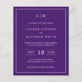 Einfache Einladung für eine Lila Hochzeit (Vorderseite)