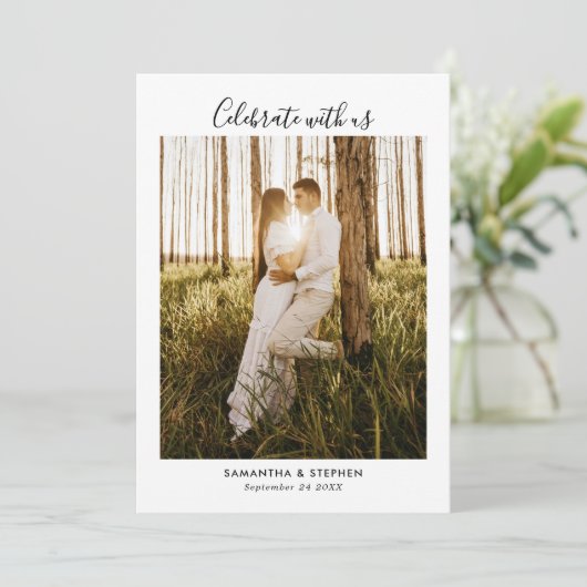 Einfache Einladung für handgeschriebenes Skript-Fo (Stehend Vorderseite)