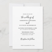 Einfache Einladung für handgeschriebenes Skript-Fo (Rückseite)