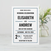 Einfache Einladung für moderne Hochzeiten (Stehend Vorderseite)