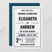 Einfache Einladung für moderne Hochzeiten (Vorne/Hinten)