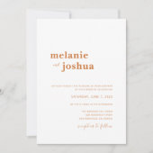 Einfache Einladung für moderne Hochzeiten | Kupfer (Vorderseite)