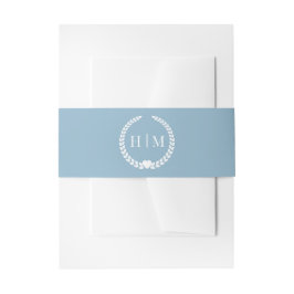 Einfache Einladung für Monogram Winter Sky Blue Einladungsbanderole