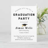 Einfache Einladung für Text-Graduierung (Stehend Vorderseite)