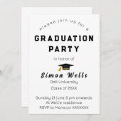 Einfache Einladung für Text-Graduierung (Vorne/Hinten)