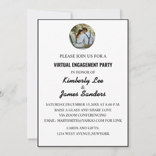 Einfache Einladung für virtuelle Fotos (Vorderseite)