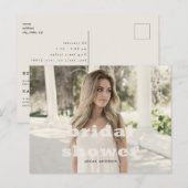 Einfache Einladung ihres Fotos Brautdusche Postkarte (Vorne/Hinten)