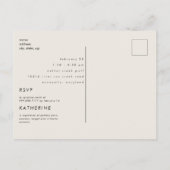 Einfache Einladung ihres Fotos Brautdusche Postkarte (Rückseite)