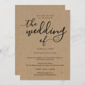 Einfache Einladung mit UAWG on Kraft Paper (Vorne/Hinten)