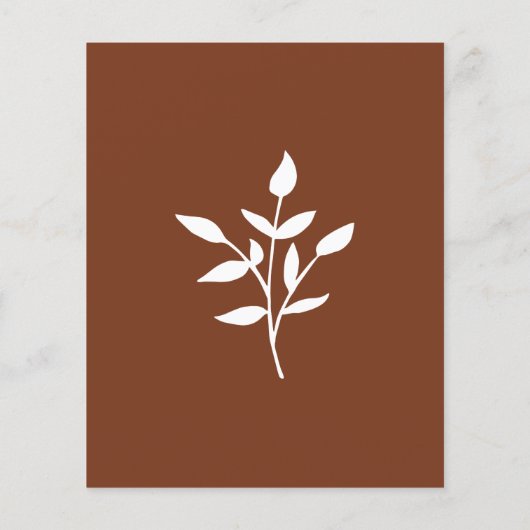 Einfache Einladung Terracotta Hochzeit (Rückseite)