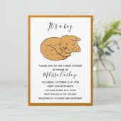 Einfache Einladung von Animal Cartoon Baby Dusche (Stehend Vorderseite)