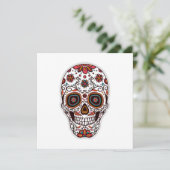 Einfache Einladung von Dia de Muertos Floral Skull (Stehend Vorderseite)
