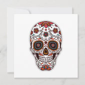 Einfache Einladung von Dia de Muertos Floral Skull (Vorderseite)
