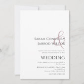 Einfache Einladung von Dusty Pink zur Hochzeit (Vorderseite)