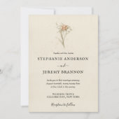 Einfache Einladung von Edelweiß zum Hochzeitsfeier (Vorderseite)