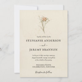 Einfache Einladung von Edelweiß zum Hochzeitsfeier