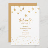 Einfache Einladung von Gold und Weiß-Kindergeburts (Vorne/Hinten)