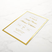Einfache Einladung von Goldfolie White Wedding Foi (Gedreht)