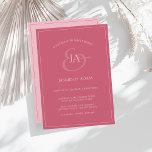 Einfache Einladung von Magenta Pink Monogram<br><div class="desc">Einfache Magenta Pink Monogram Einladung Hochzeit. Stilvoll beeindrucken Sie Ihre Hochzeitsgäste mit dieser angesagten fuchsienrosa Hochzeitseinladung mit einem schönen rosa Drehbuch, mit den Initialen von Braut und Bräutigam auf magentafarbenem rosa Hintergrund. Dieses Einladungs-Hotel in atemberaubendem rosa Design mit modernen und minimalistischen Farbtönen ist perfekt für Ihre einfache, trendige und minimalistische...</div>