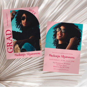 Einfache Einladung von Preppy Foto Abschluss