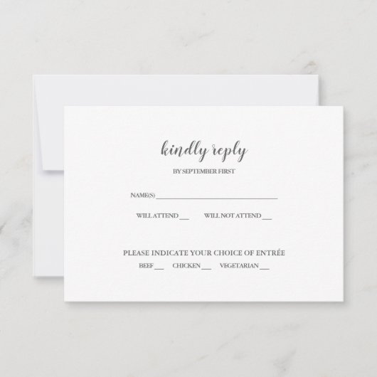 Einfache Einladung von RSVP für moderne Hochzeitss (Vorderseite)