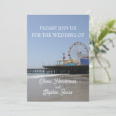 Einfache Einladung von Santa Monica Pier Ferris Wh (Stehend Vorderseite)