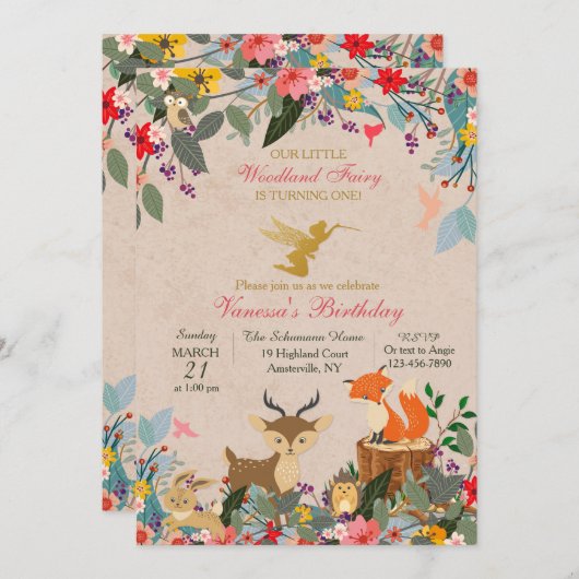 Einfache Einladung von Waldlandschaften (Vorne/Hinten)