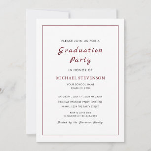 Einfache Einladung von White Graduation Party indi