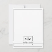 Einfache Einladung zu einer Hochzeit mit weißer Sc (Rückseite)