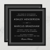 Einfache Einladung zu modernen Bilderrahmen Schwar (Vorne/Hinten)