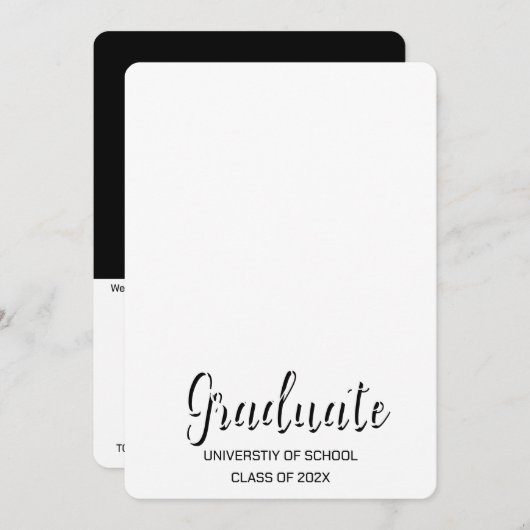 Einfache Einladung zu zwei Fotos Abschluss (Vorne/Hinten)