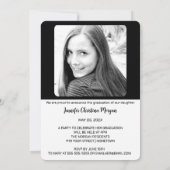 Einfache Einladung zu zwei Fotos Abschluss (Rückseite)