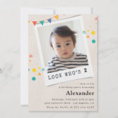 Einfache Einladung zum 2. Geburtstag Blue Foto (Vorderseite)