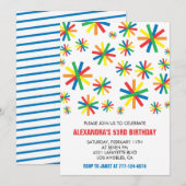 Einfache Einladung zum 53. Geburtstag Confetti (Vorne/Hinten)